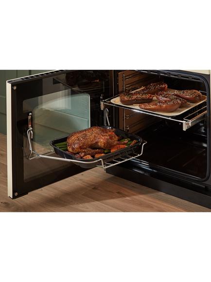 Rangemaster Classic Deluxe CLDLB110EIPBOR/AB1 110cm Electric Range Cooker with Induction Hob - view 2, Bordeaux/Antique Brass