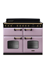 Rangemaster Classic Deluxe CLDLB110EIPBOR/AB1 110cm Electric Range Cooker with Induction Hob, Heather/Antique Brass