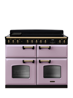 Rangemaster Classic Deluxe CLDLB110EIPBOR/AB1 110cm Electric Range Cooker with Induction Hob, Heather/Antique Brass