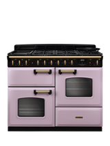 Rangemaster Classic Deluxe CLDLO110DFP 110cm Dual Fuel Range Cooker with Gas Hob, Heather/Antique Brass