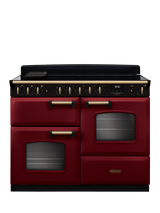 Rangemaster Classic Deluxe CLDLO110EIPBOR/AB1 110cm Electric Range Cooker with Induction Hob, Bordeaux, Bordeaux/Antique Brass