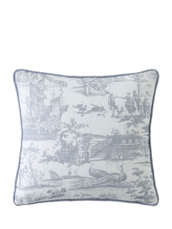 Laura Ashley Braysmith Toile Cushion, Blue, Chambray Blue