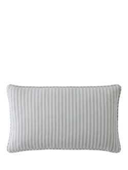 Laura Ashley Cornish Chenille Stripe Cushion, Natural/Slate Blue, Natural