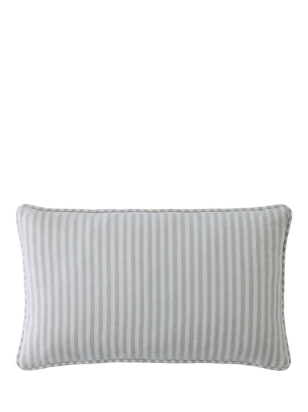 Laura Ashley Cornish Chenille Stripe Cushion, Natural/Slate Blue, Natural
