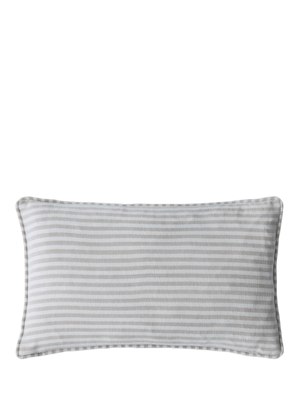 Laura Ashley Cornish Chenille Stripe Cushion, Natural/Slate Blue - view 2, Natural