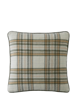 Laura Ashley Padbury Check Cushion, Olive Green