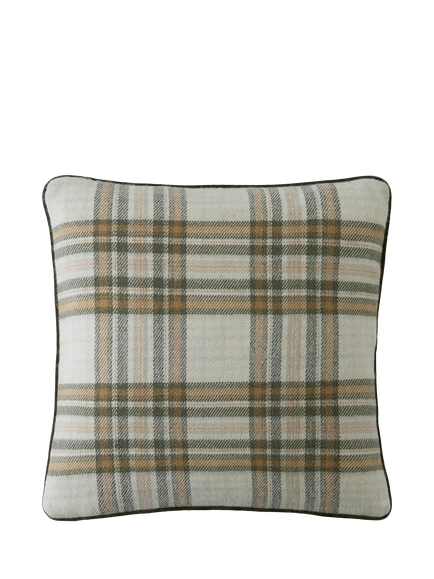 Laura Ashley Padbury Check Cushion, Olive Green
