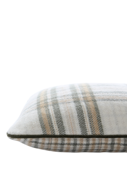 Laura Ashley Padbury Check Cushion - view 2, Olive Green