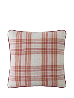 Laura Ashley Padbury Check Cushion, Russet