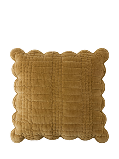 Laura Ashley Scallop Cushion, Ochre Yellow