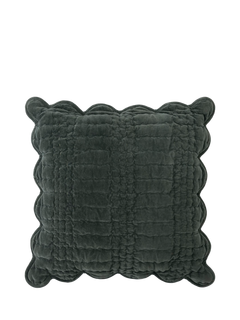 Laura Ashley Scallop Cushion, Pine Green