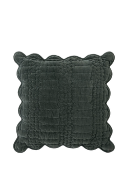 Laura Ashley Brady Scalloped Cushion, Pine Green