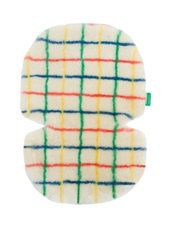 BINIBAMBA Bobo Choses Pop Check Sheepskin Pram/Basket Liner, Milk, Milk