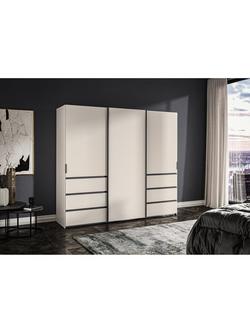 John Lewis Ascot 2.5m Sliding Wardrobe with 3 Doors & 6 Drawers - view 2, Champagne