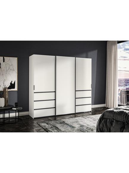 John Lewis Ascot 2.5m Sliding Wardrobe with 3 Doors & 6 Drawers - view 2, White