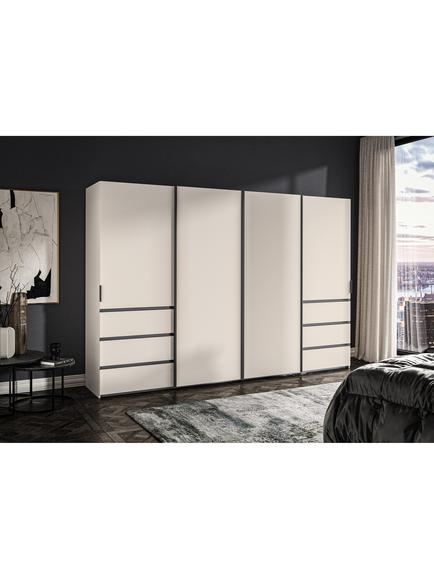 John Lewis Ascot 3.3m Sliding Wardrobe with 4 Doors & 6 Drawers - view 2, Champagne