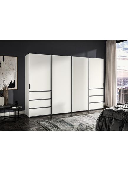 John Lewis Ascot 3.3m Sliding Wardrobe with 4 Doors & 6 Drawers - view 2, White
