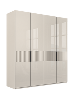 John Lewis Newlyn 2m Hinged Wardrobe with 4 Glass Doors, Champagne