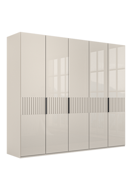 John Lewis Newlyn 2.5m Hinged Wardrobe with 5 Glass Doors, Champagne