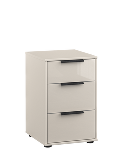 John Lewis Newlyn 3 Glass Drawer Bedside Table, Champagne