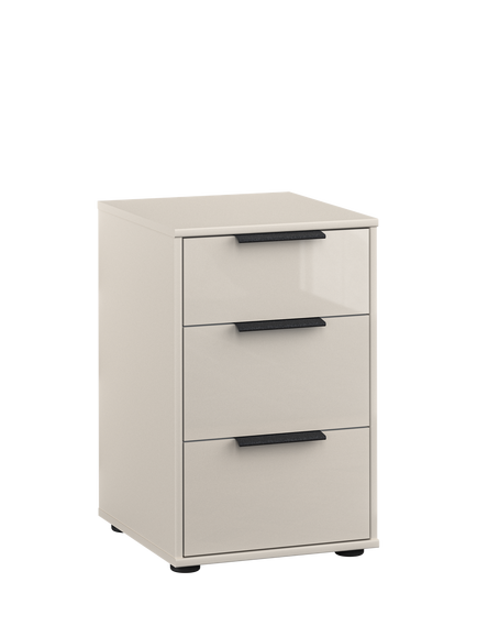 John Lewis Newlyn 3 Glass Drawer Bedside Table, Champagne