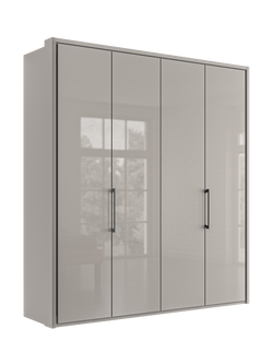 John Lewis Osaka 2m Bi-Fold Wardrobe with 4 Glass Doors, Pebble Grey