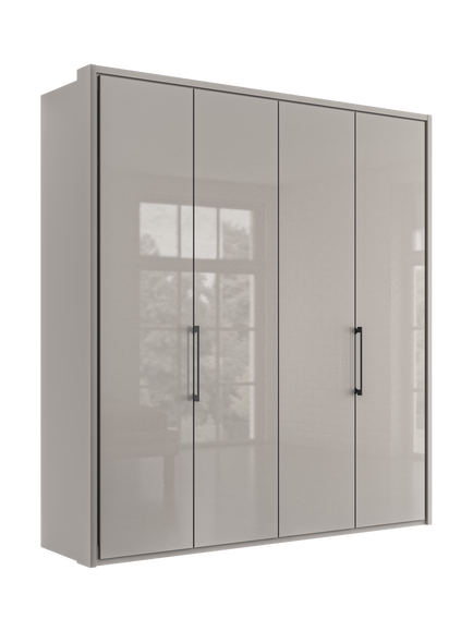 John Lewis Osaka 2m Bi-Fold Wardrobe with 4 Glass Doors, Pebble Grey