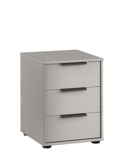 John Lewis Osaka 3 Glass Drawer Bedside Table, Pebble Grey