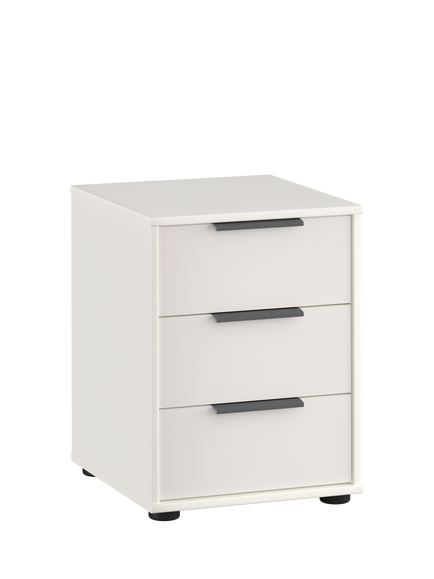 John Lewis Osaka 3 Glass Drawer Bedside Table, White
