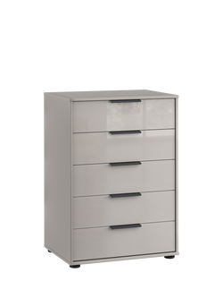 John Lewis Osaka 5 Glass Drawer Chest, Pebble Grey