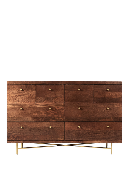 Swoon Halle Mid-Century 8 Drawer Chest, Dark Brown, Dark Brown