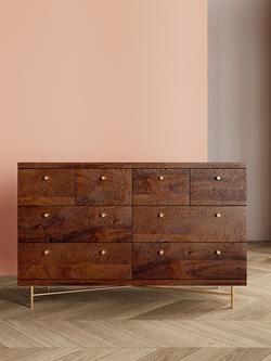 Swoon Halle Mid-Century 8 Drawer Chest, Dark Brown - view 2, Dark Brown