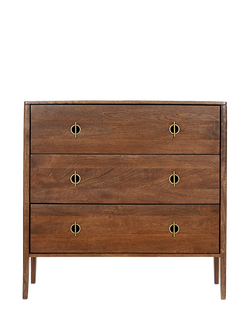 Swoon Morse 3 Drawer Chest, Dark Brown, Dark Brown
