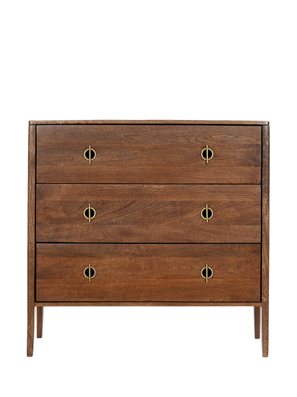 Swoon Morse 3 Drawer Chest, Dark Brown, Dark Brown