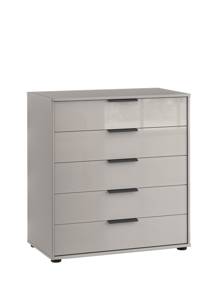 John Lewis Osaka Wide 5 Glass Drawer Chest, Pebble Grey