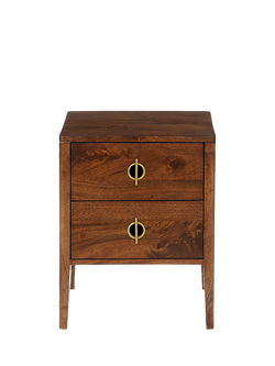 Swoon Morse 2 Drawer Bedside Table, Dark Brown, Dark Brown