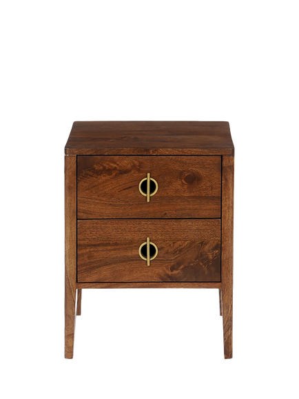 Swoon Morse 2 Drawer Bedside Table, Dark Brown, Dark Brown