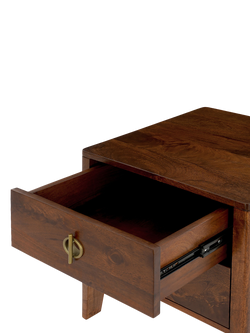 Swoon Morse 2 Drawer Bedside Table, Dark Brown - view 2, Dark Brown
