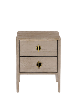 Swoon Morse 2 Drawer Bedside Table, Grey, Grey