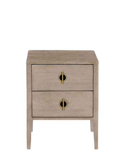 Swoon Morse 2 Drawer Bedside Table, Grey, Grey