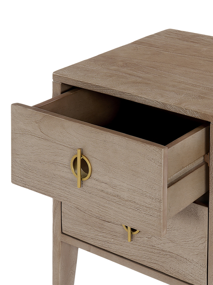 Swoon Morse 2 Drawer Bedside Table, Grey - view 2, Grey