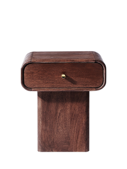 Swoon Orsten 1 Drawer Bedside Table, Dark Mango, Dark Mango