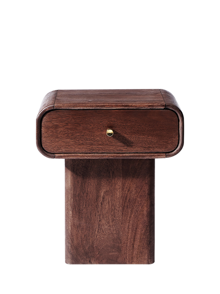 Swoon Orsten 1 Drawer Bedside Table, Dark Mango, Dark Mango