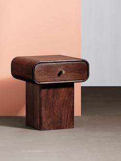 Swoon Orsten 1 Drawer Bedside Table, Dark Mango - view 2, Dark Mango