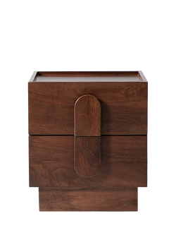 Swoon Rolo 2 Drawer Bedside Table, Light Brown, Light Brown