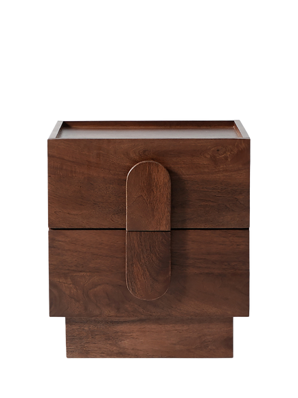 Swoon Rolo 2 Drawer Bedside Table, Light Brown, Light Brown