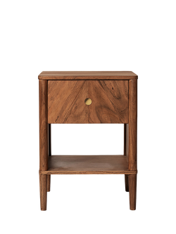 Swoon Shale 1 Drawer Bedside Table, Dark Brown, Dark Brown