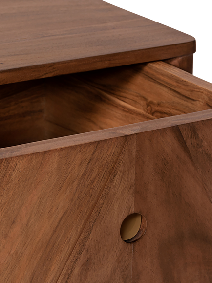 Swoon Shale 1 Drawer Bedside Table, Dark Brown - view 2, Dark Brown