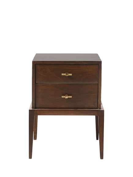 Swoon Verne 2 Drawer Bedside Table, Dark Mango, Dark Mango