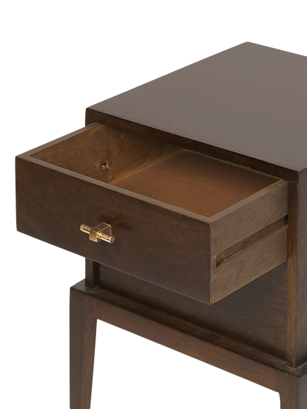 Swoon Verne 2 Drawer Bedside Table, Dark Mango - view 2, Dark Mango